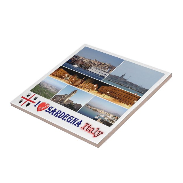 Azulejo SRD039 SARDINIA I Love, Mosaic, Italia, (Lado)