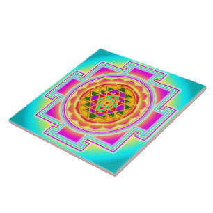 Azulejo Sri Yantra Geometría Sagrada