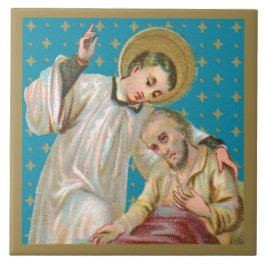 Azulejo St Aloysius Gonzaga & Plague Victim (M06; NoName)