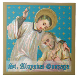 Azulejo St. Aloysius Gonzaga & Plague Victim (M 006)