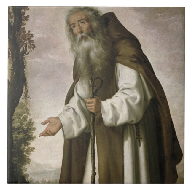 Azulejo St Anthony Dispirited, 1640 (el aceite en lona) (Frente)
