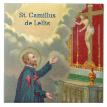 St. Camillus rezando ante un crucifijo (M 020)