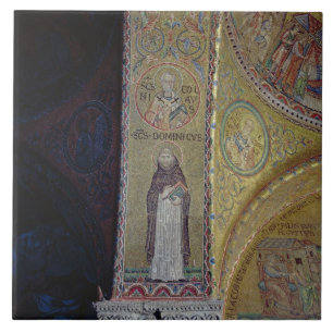 Azulejo St Dominic y San Nicolás, mosaico en el atrio