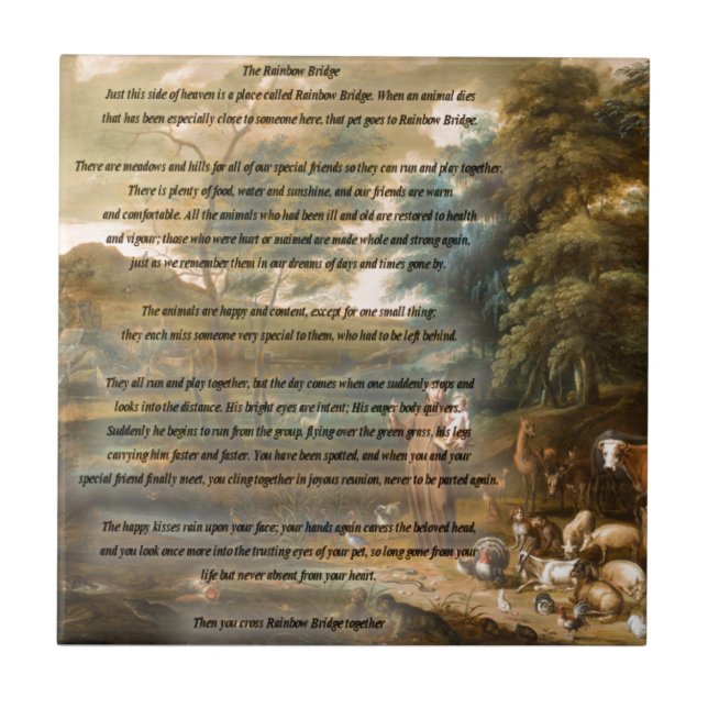 Azulejo St Francis de Assisi y del puente del arco iris (Frente)