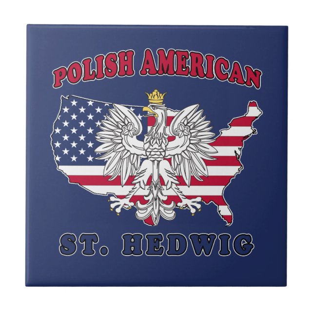 Azulejo St. Hedwig Texas Polaco-Estadounidense (Frente)