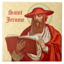 St. Jerome como cardenal con libro (P 004)