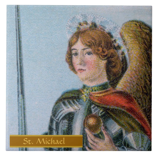 Azulejo St. Michael el Archangel (detalle; M 017) (Frente)