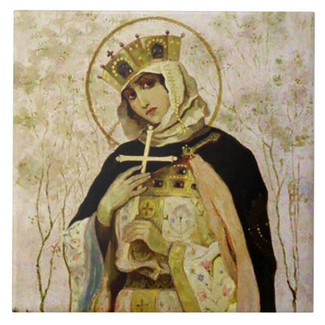 Azulejo "St Olga" por Mikhail Nesterov (Frente)