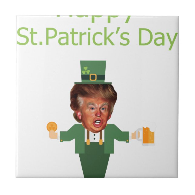 Azulejo st patricys trump leprechaun (Frente)