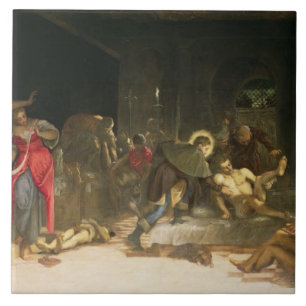 Azulejo St. Roch que cura la plaga