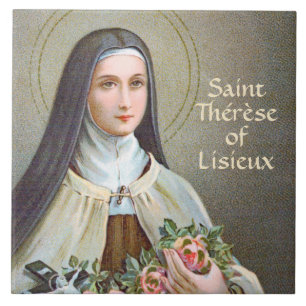 Azulejo Sta. Teresa de Lisieux la pequeña flor (BJE 01)