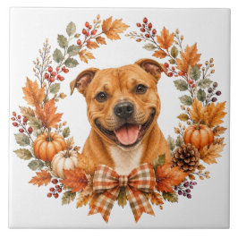 Azulejo Staffordshire Bull Terrier Otoño