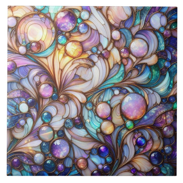 Azulejo Stained glass abstract colourful (Frente)