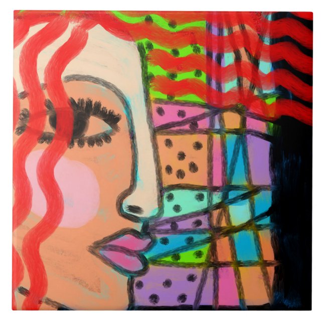 Azulejo Stained Glass Abstract Digital Painting (Frente)