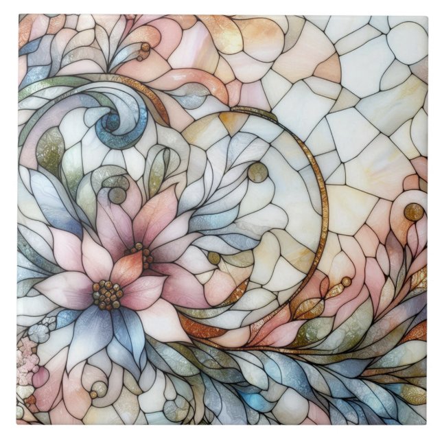Azulejo Stained glass flower motive (Frente)
