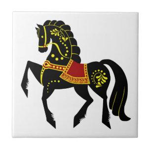 Azulejo Stallion fibroso/belleza negra, caballo negro