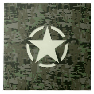 Azulejo Star Stencil Digital Woodland