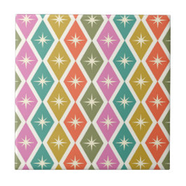 Azulejo Starbrusts de mediados de siglo sobre coloridos di