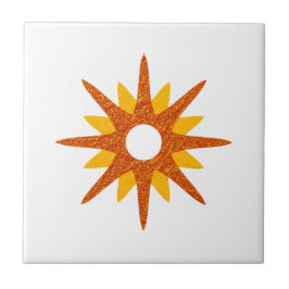 Azulejo Starburst de Naranja único moderno de mediados de