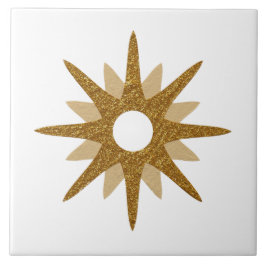 Azulejo Starburst de oro único moderno de mediados de sigl