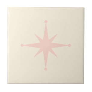 Azulejo Starburst rosa Mid Century Retro Moderno