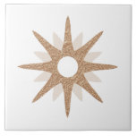 Azulejo Starburst rosa simple de mediados de siglo | Grand<br><div class="desc">Diseño de inspiración moderna de mediados del siglo XX con un solo estallido rosa retro vintage sobre fondo blanco. Diseño sencillo y moderno. Crea tu propio mosaico de personalizados cargando una nueva imagen, o usa el botón "mensaje" para contactar con el diseñador para obtener ayuda. Para crear su propio diseño:...</div>