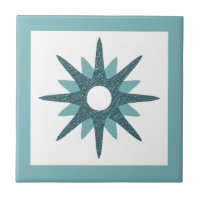 Starburst turquesa brillante moderno de mediados d