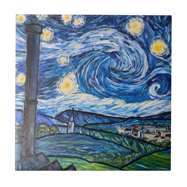Azulejo Starry Night Belmont Lancashire (Frente)