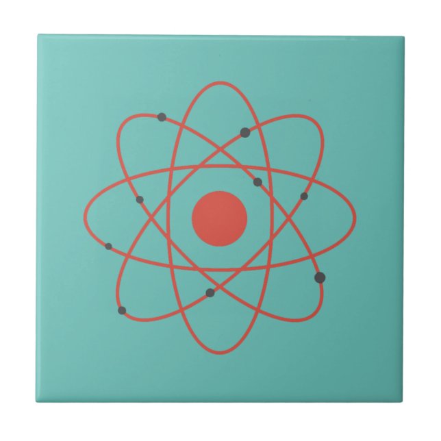 Azulejo Stay Positive átomo física geek científico (Frente)