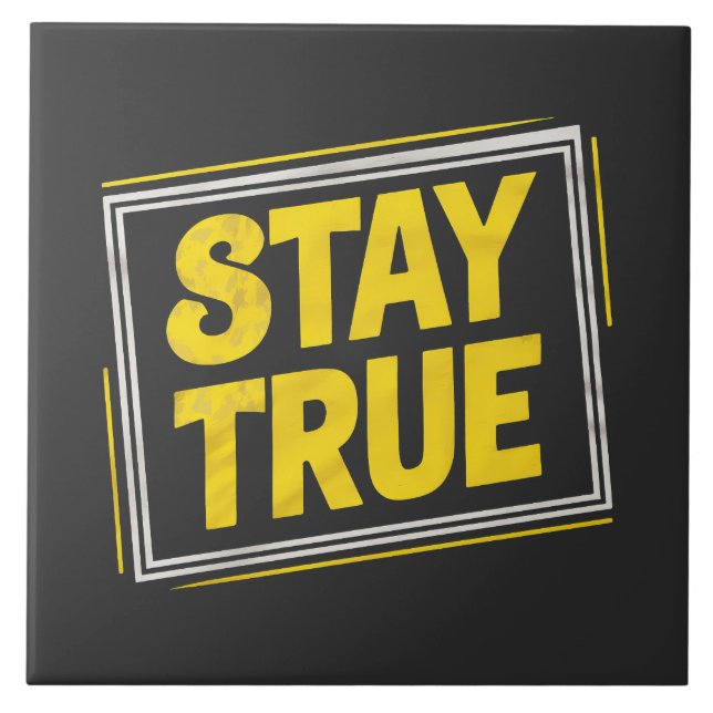 Azulejo Stay True - Motivation Jaune vibrant (Frente)