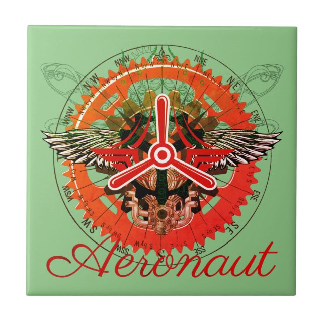 Azulejo Steampunk Aeronaut, Himmelsmechanik (Frente)