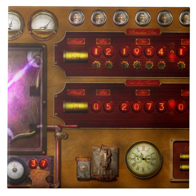 Azulejo Steampunk - Flujo Temporal (Frente)