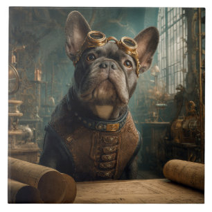 Azulejo Steampunk Frenchie (Edición 2) - 15 cm x 15 cm