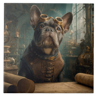 Azulejo Steampunk Frenchie (Edición 2) - 15 cm x 15 cm