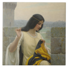 Azulejo Stitching the Standard Flag (Mujer medieval)