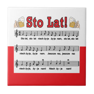 Azulejo ¡Sto Lat! Canción con tazas de cerveza