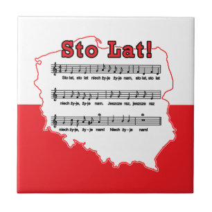 Azulejo ¡Sto Lat! Mapa de canciones polacas