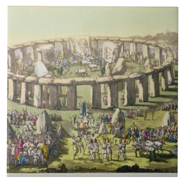 Azulejo Stonehenge, o un templo circular de los druidas, (Frente)