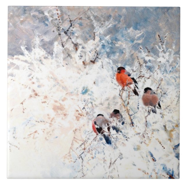 Azulejo Stoopendaal - Bullfinches, arte fino (Frente)