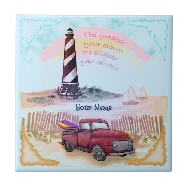 Azulejo Stormy Lighthouse truck (Frente)
