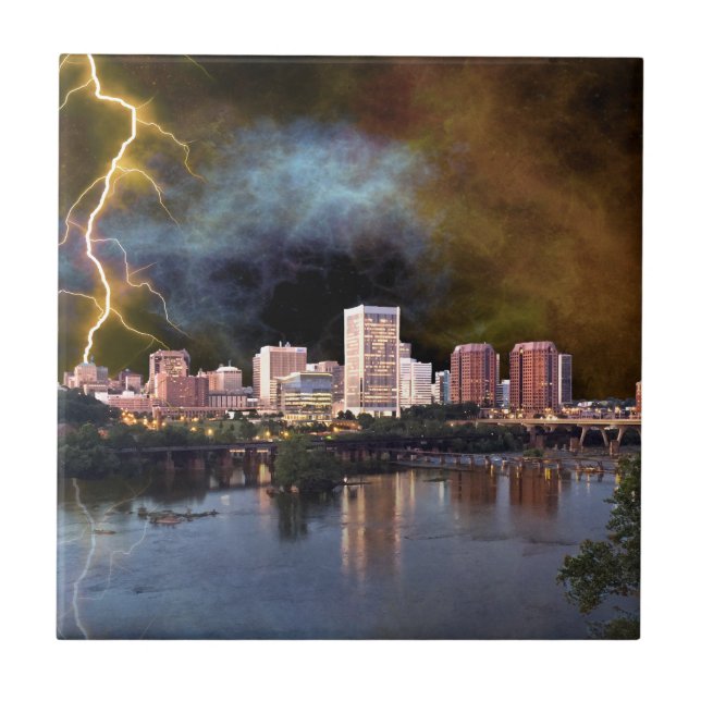 Azulejo Stormy Richmond Skyline (Frente)