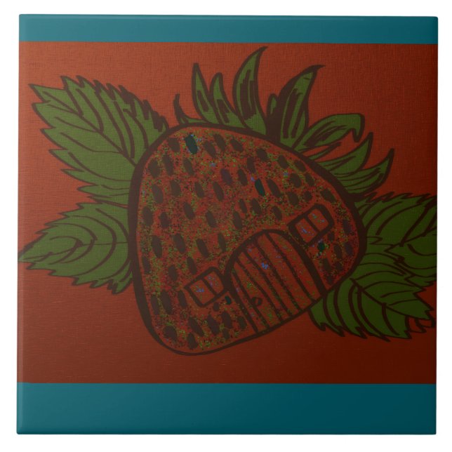 Azulejo Strawberry Home Sweet Home Ceramic Tile (Frente)