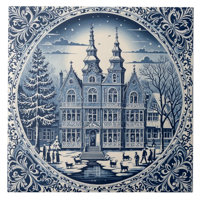 Azulejo style delft hiver/Noël 1 (Frente)