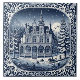 Azulejo style delft hiver/Noël 2