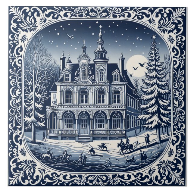 Azulejo style delft hiver/Noël 2 (Frente)