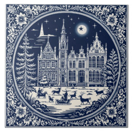 Azulejo style Delft hiver/Noël 3