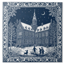 Azulejo style Delft hiver/Noël 4