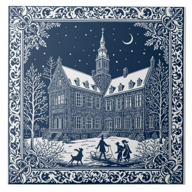 Azulejo style Delft hiver/Noël 4 (Frente)