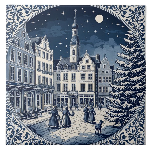 Azulejo style Delft hiver/Noël 5 (Frente)