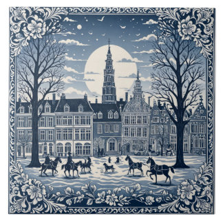 Azulejo style Delft hiver/Noël 6